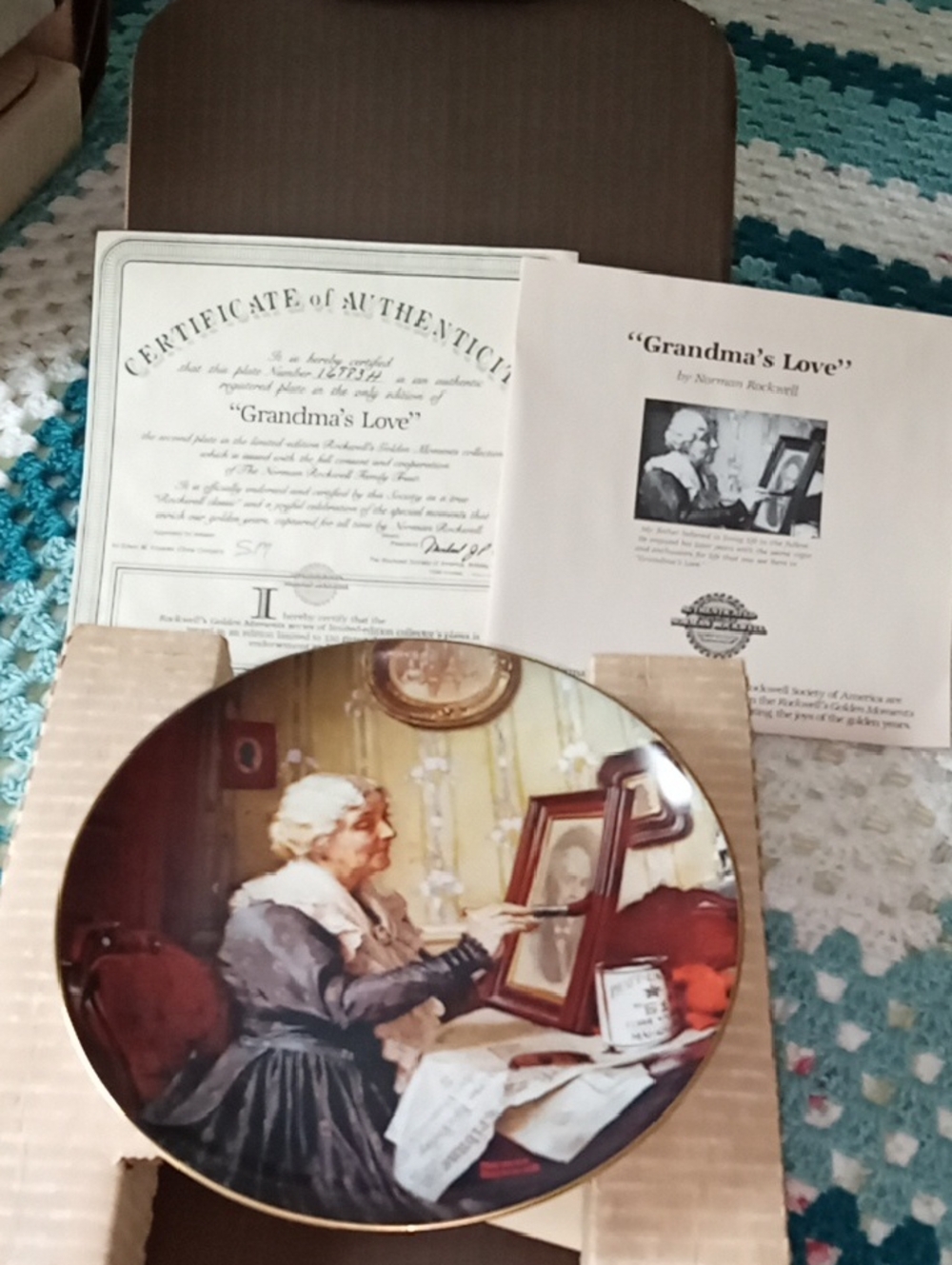 Norman Rockwell Grandmas Love Vintage Plate